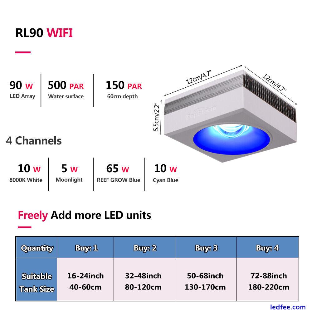 PopBloom RL90 WiFi LED Aquarium Light Reef for 24