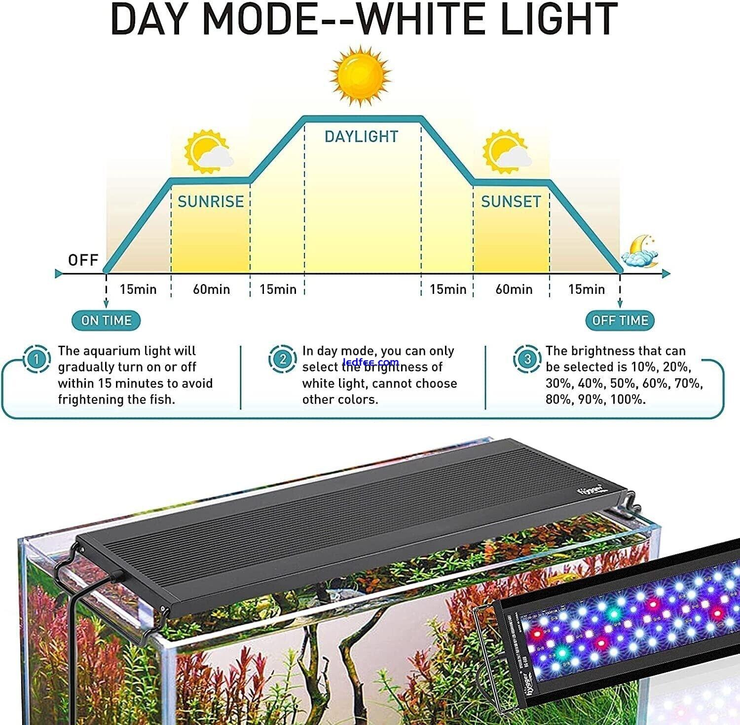 Aquarium Light, Auto On Off LED Aquarium Light Full Spectrum Fish Tank Light 26W 3 