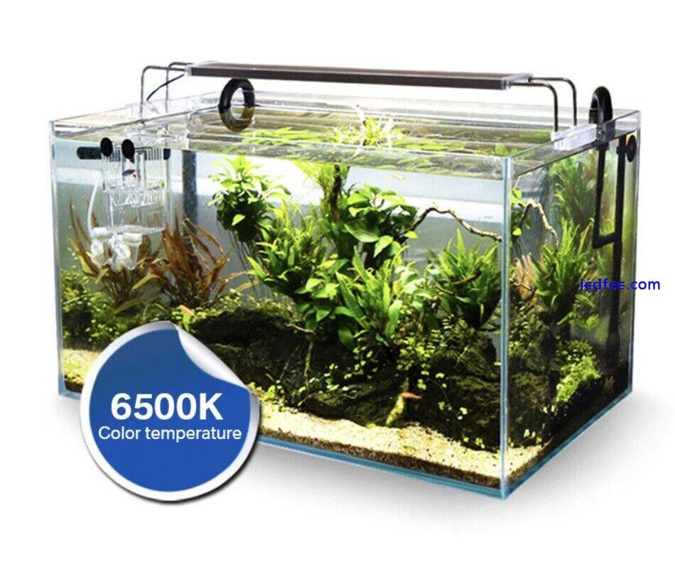 Aquarium Fish Tank LED Light Over-Head Lamp Stainless Steel Light Black 30-42cm 1 