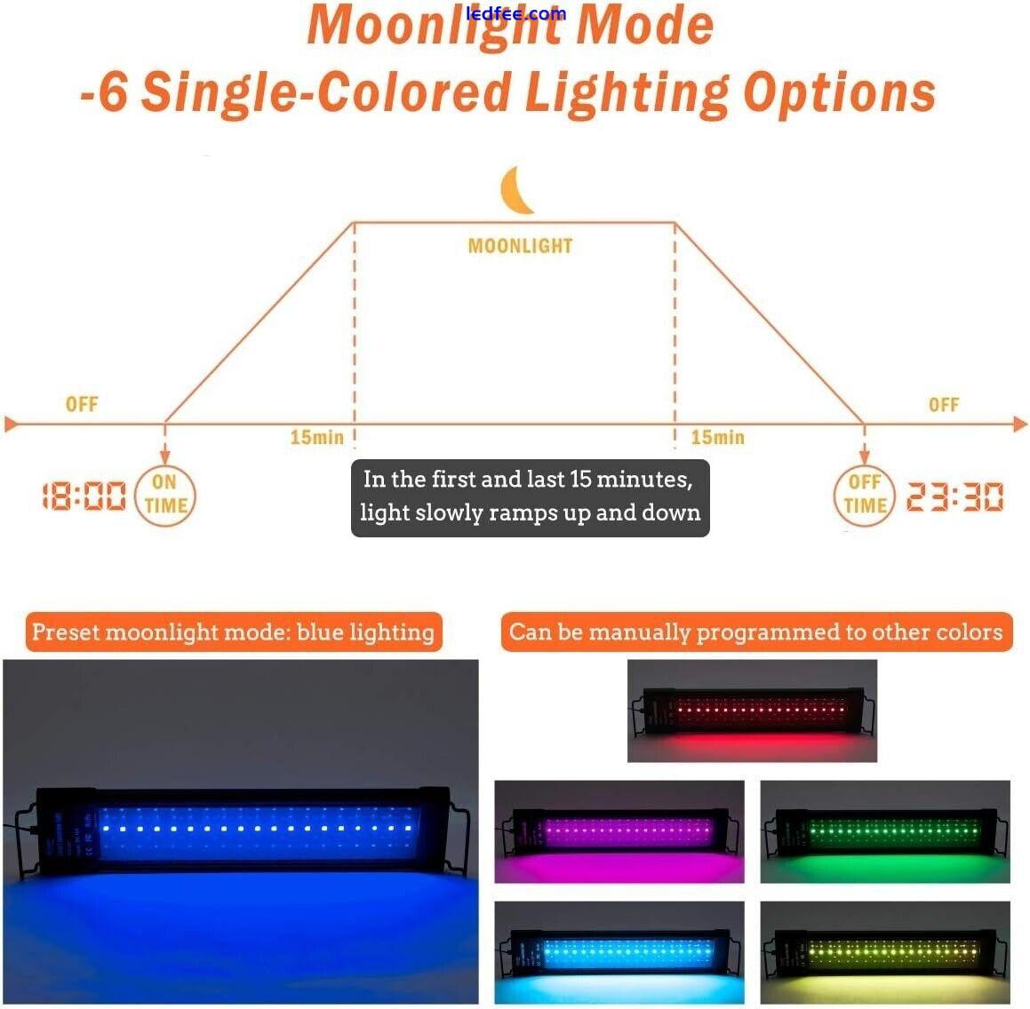 Auto On Off LED Aquarium Light Extendable 12-17 Inches 7 Colors 0 