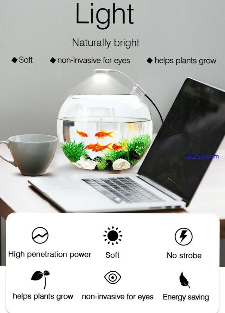 Aquarium LED Light USB Nano Fish Shrimp Tank Light Plants Plant Lamp Natural 3 