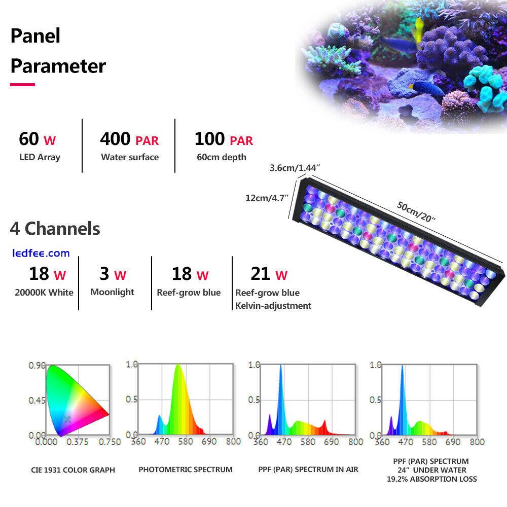 DSunY 48'' 4ft Dimmable LED Aquarium Lighting Marine Reef Coral Fish Tank Lights 5 