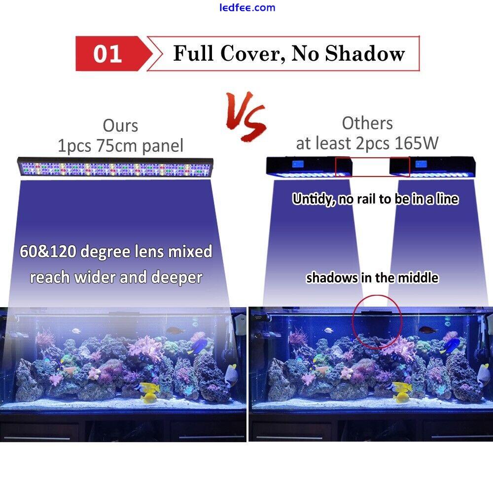 PopBloom LED Aquarium Reef Lighting Full Spectrum for 6ft Marine Fish Coral Tank 0 