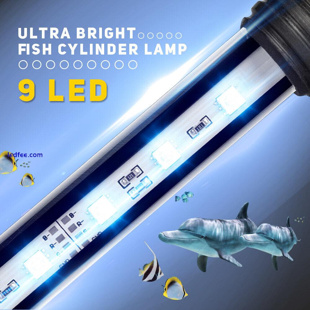 LED Aquarium Fish Tank Light Waterproof Submersible Crystal Glass Lamp 2 
