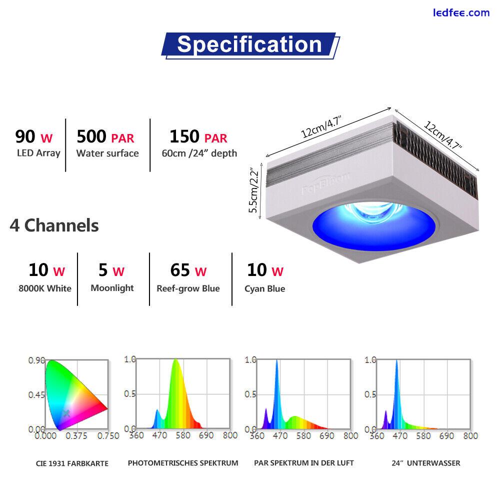1PC-4PCS PopBloom RL90 Led Aquarium Light Reef Coral Grow Marine Saltwater Tank 3 