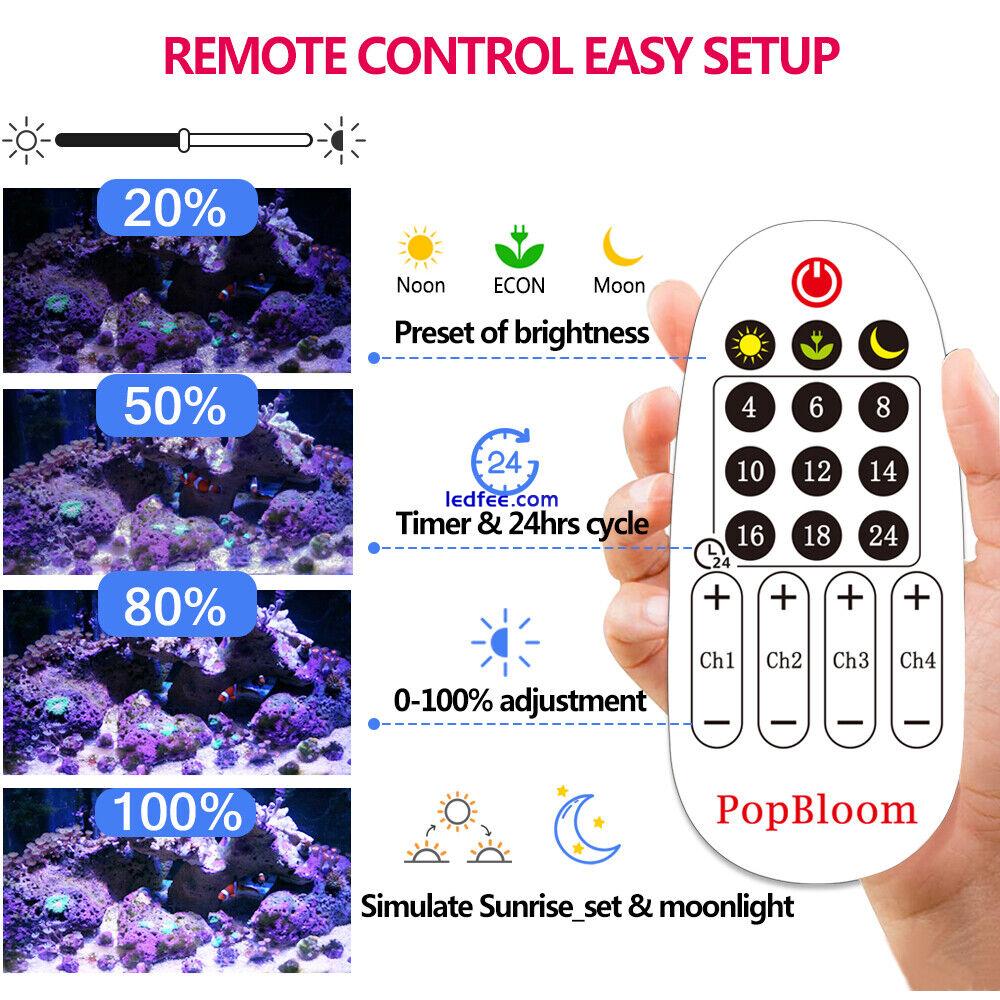 30 60 90 120cm Aquarium Light LED Fish Tank Timer Remote Marine Coral Reef Tank 2 