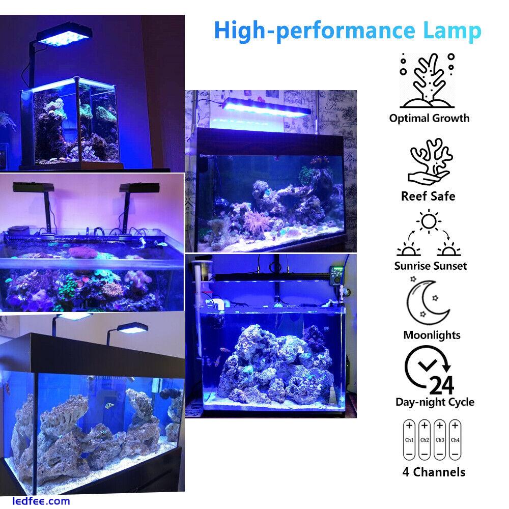 30 60 90 120cm Aquarium Light LED Fish Tank Timer Remote Marine Coral Reef Tank 0 