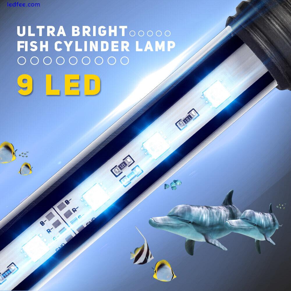 LED Aquarium Fish Tank Light Waterproof Submersible Crystal Glass Lamp 2 