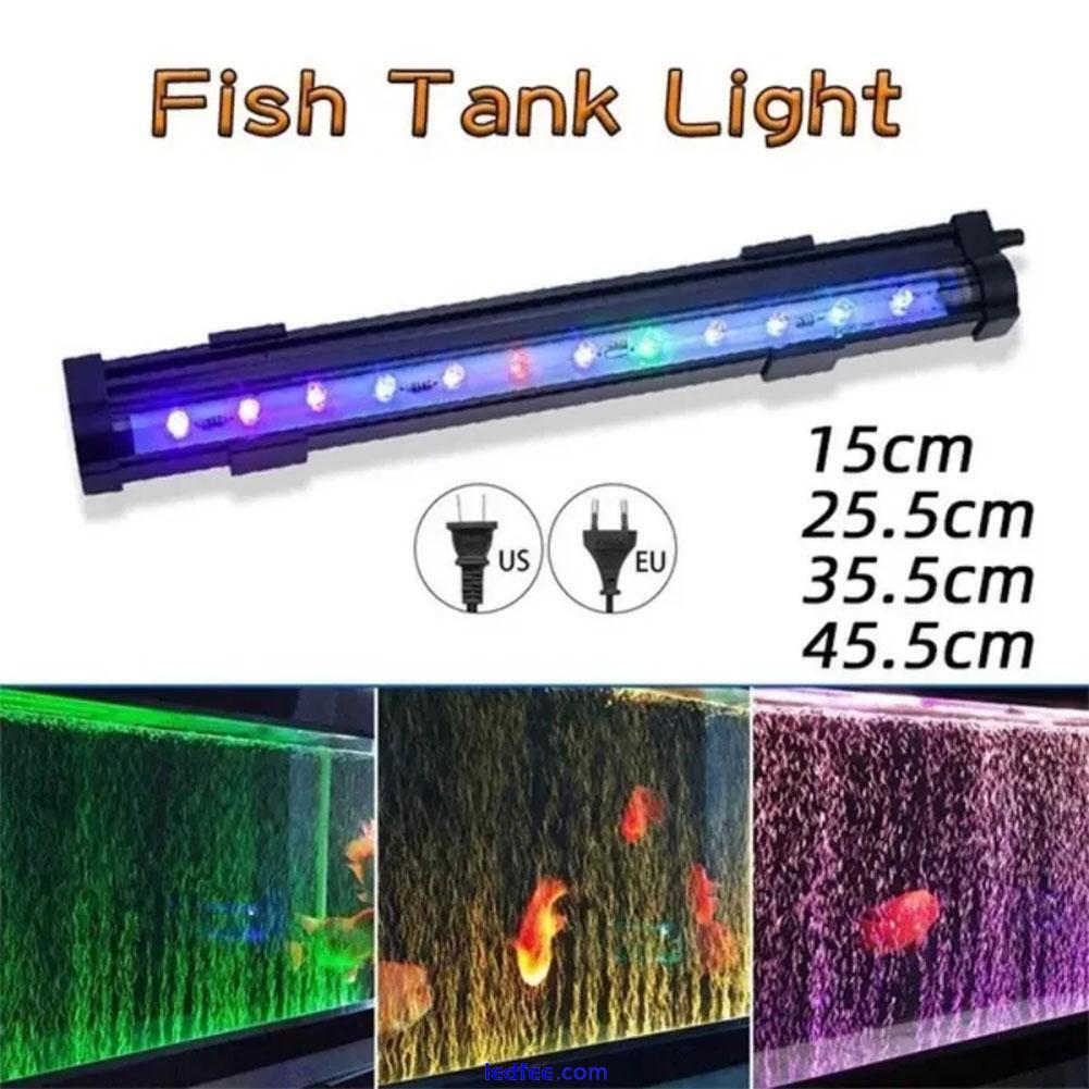 Fish Tank LED Bubble Light Colorful W/ Aquarium Remote Control Color Change 0 