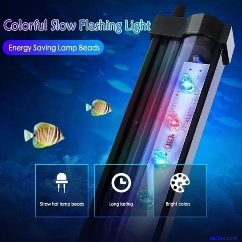 Fish Tank LED Bubble Light Colorful W/ Aquarium Remote Control Color Change 3 