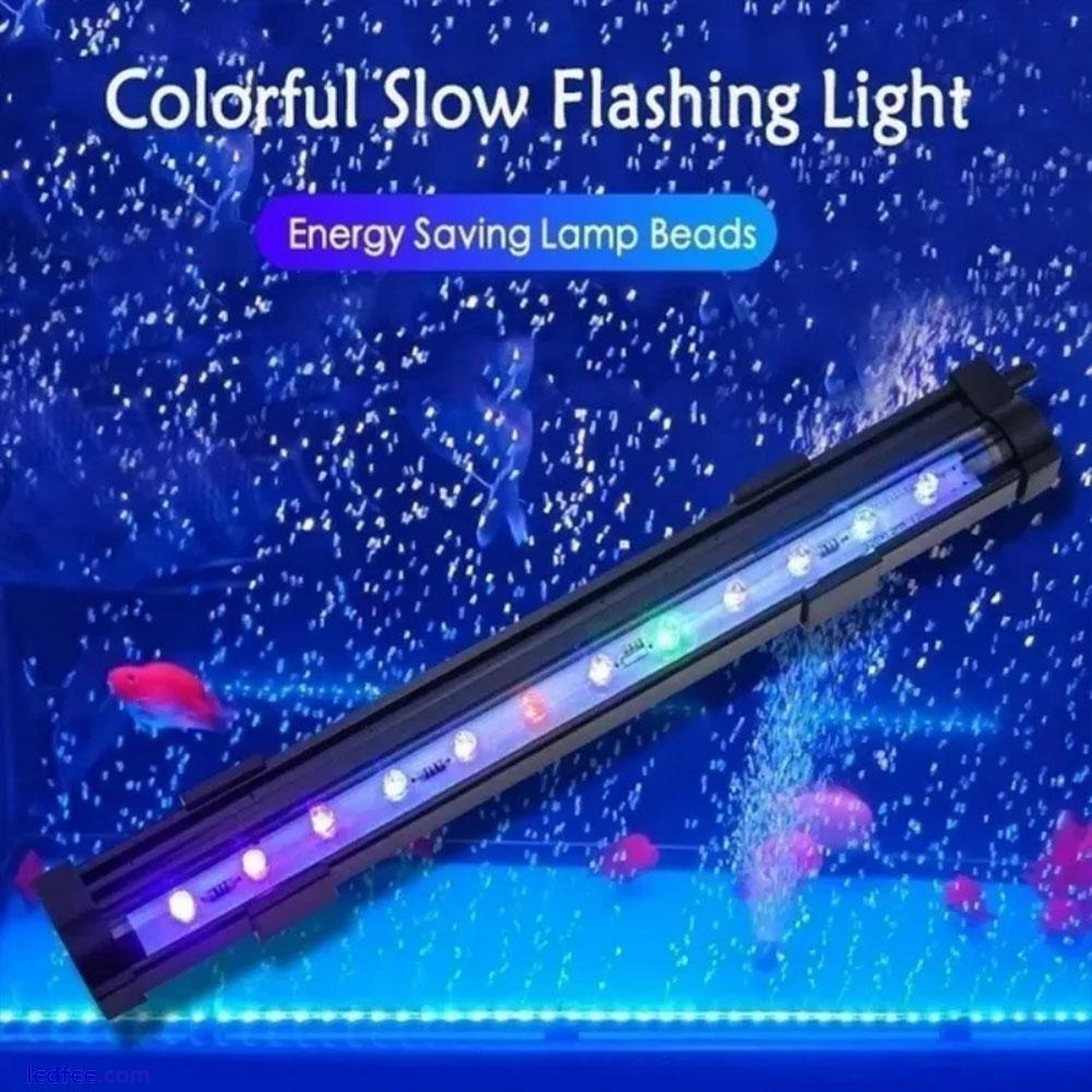 Fish Tank LED Bubble Light Colorful W/ Aquarium Remote Control Color Change 4 