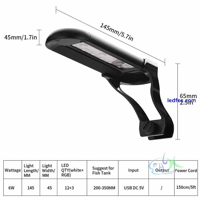 Aquarium Light for Plants Fish Tank LED Clip On Timable Adjustable Light 14 Mode 2 