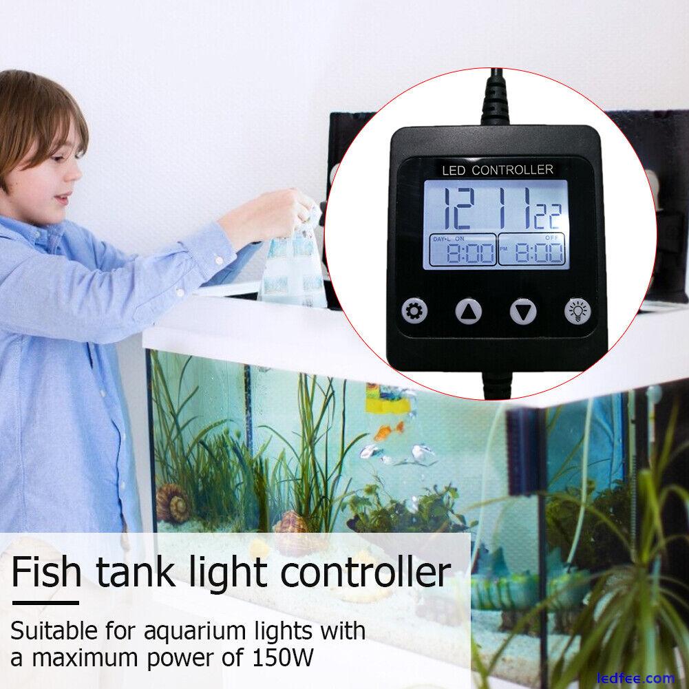 LED Aquarium Light with Timer Dimming Fish Tank Modulator LCD Display Controller 0 