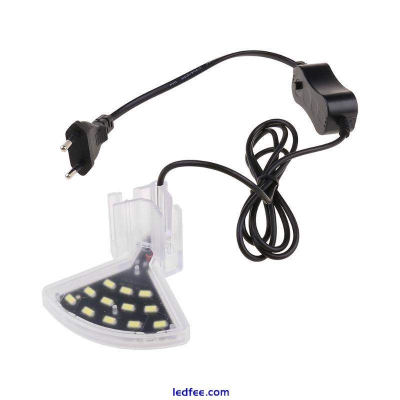 Aquarium LED Light Brightness White Lighting Fan 12 Beads Lamp 4 