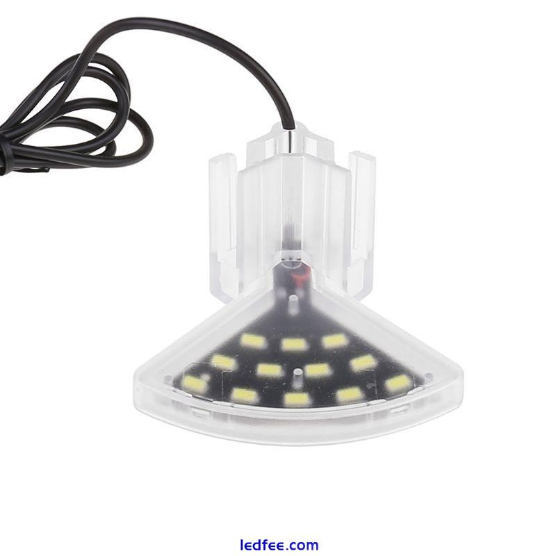 Aquarium LED Light Brightness White Lighting Fan 12 Beads Lamp 5 