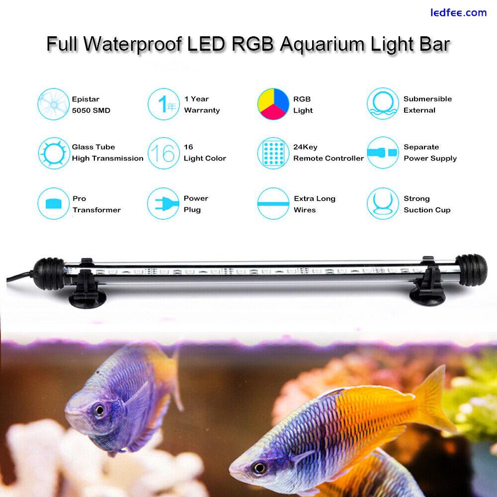 Aquarium Fish Tank Pond 5050 LED Strip RGB Lights Bar Lamp Submersible Light 3 