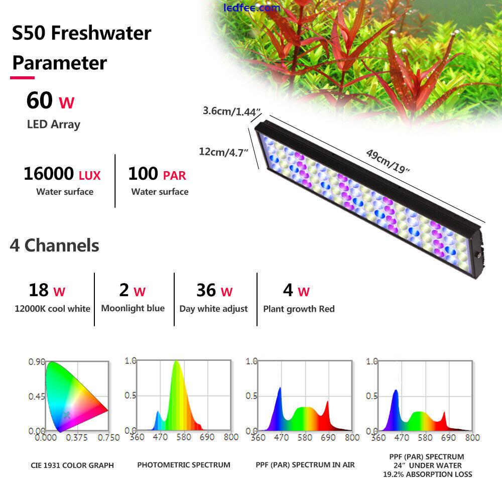 PopBloom S50 Plant Spectrum LED Aquarium Light 115-145cm Tropical Glow Fish Tank 2 