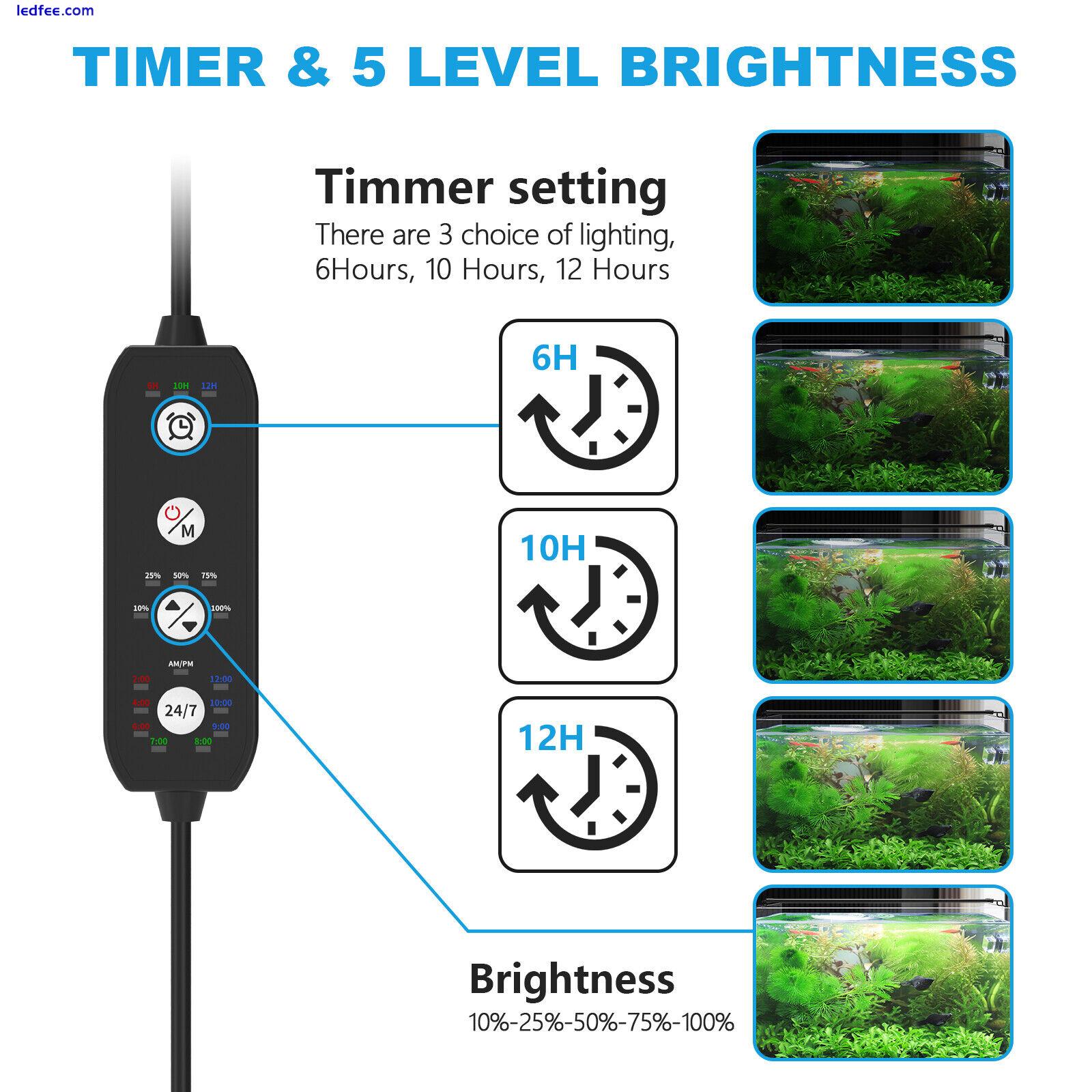 24/7 Alloy LED Aquarium Light for Plant Full Spectrum Fish Tank Light with Timer 3 