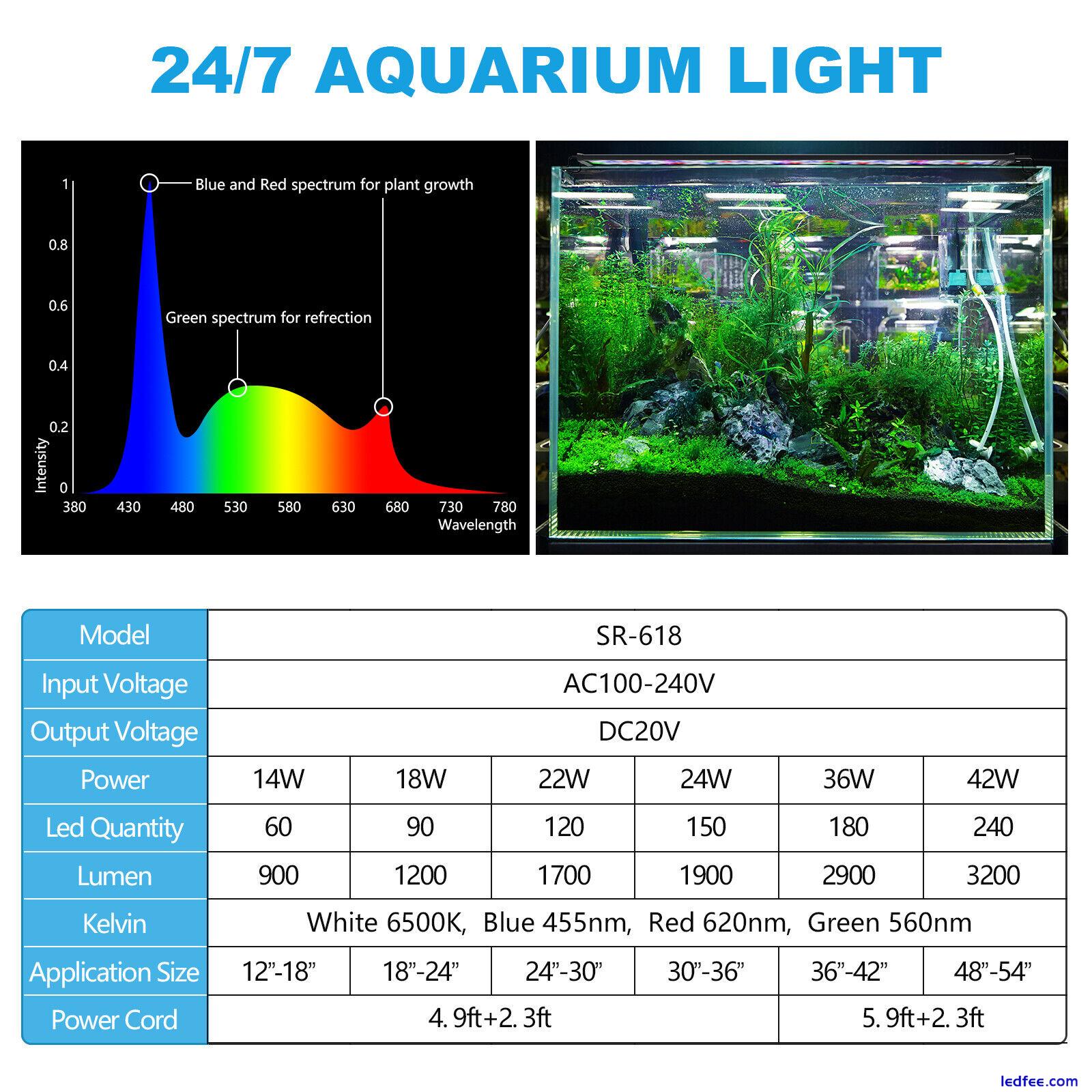 24/7 Alloy LED Aquarium Light for Plant Full Spectrum Fish Tank Light with Timer 1 