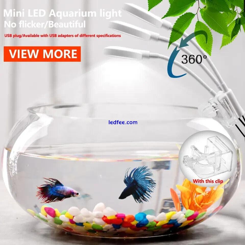 Aquarium Fish Tank Lights White Or Black LED USB Full Spectrum Clip-on 5 