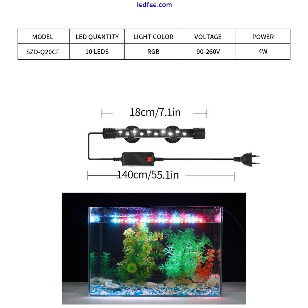uk 90-260V Fish Tank Light LED Submersible Lamp Waterproof Aquarium Plant Light 4 