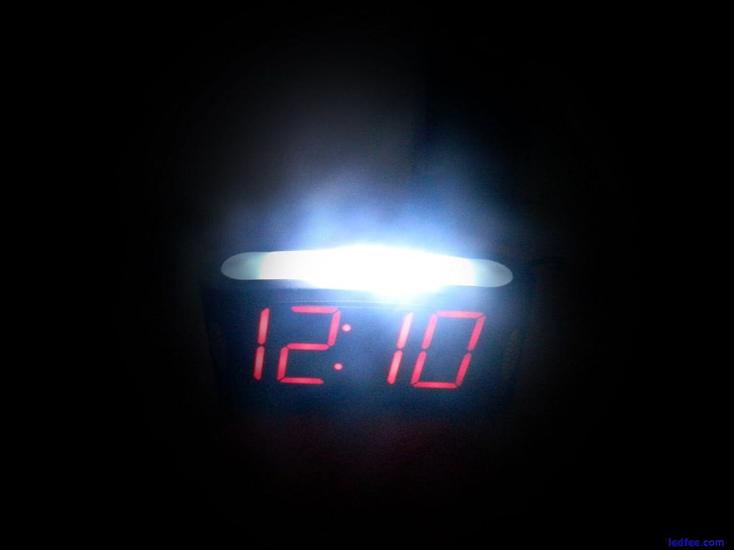 Digital Alarm Clock Mains Powered Large Night Light Bedside Alarm Non Ticking 3 