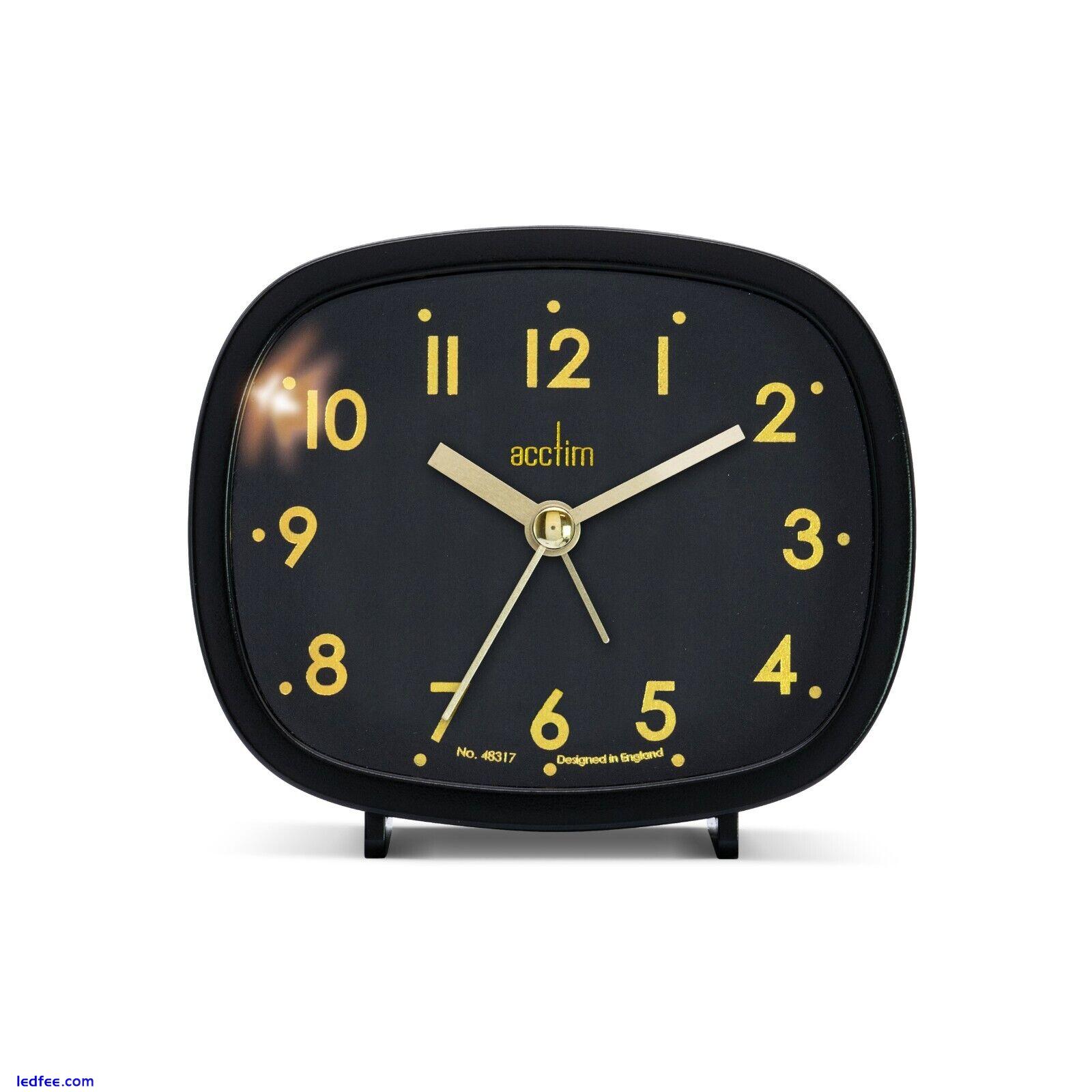 Acctim Hilda Analogue Alarm Clock Non Ticking Sweep Crescendo Alarm Backlight 0 