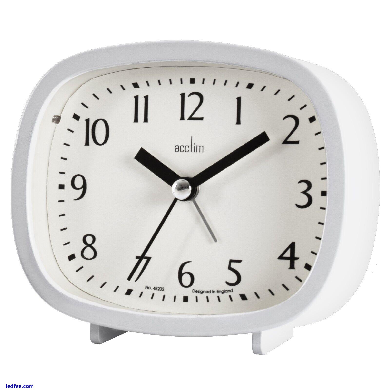 Acctim Hilda Analogue Alarm Clock Non Ticking Sweep Crescendo Alarm Backlight 5 