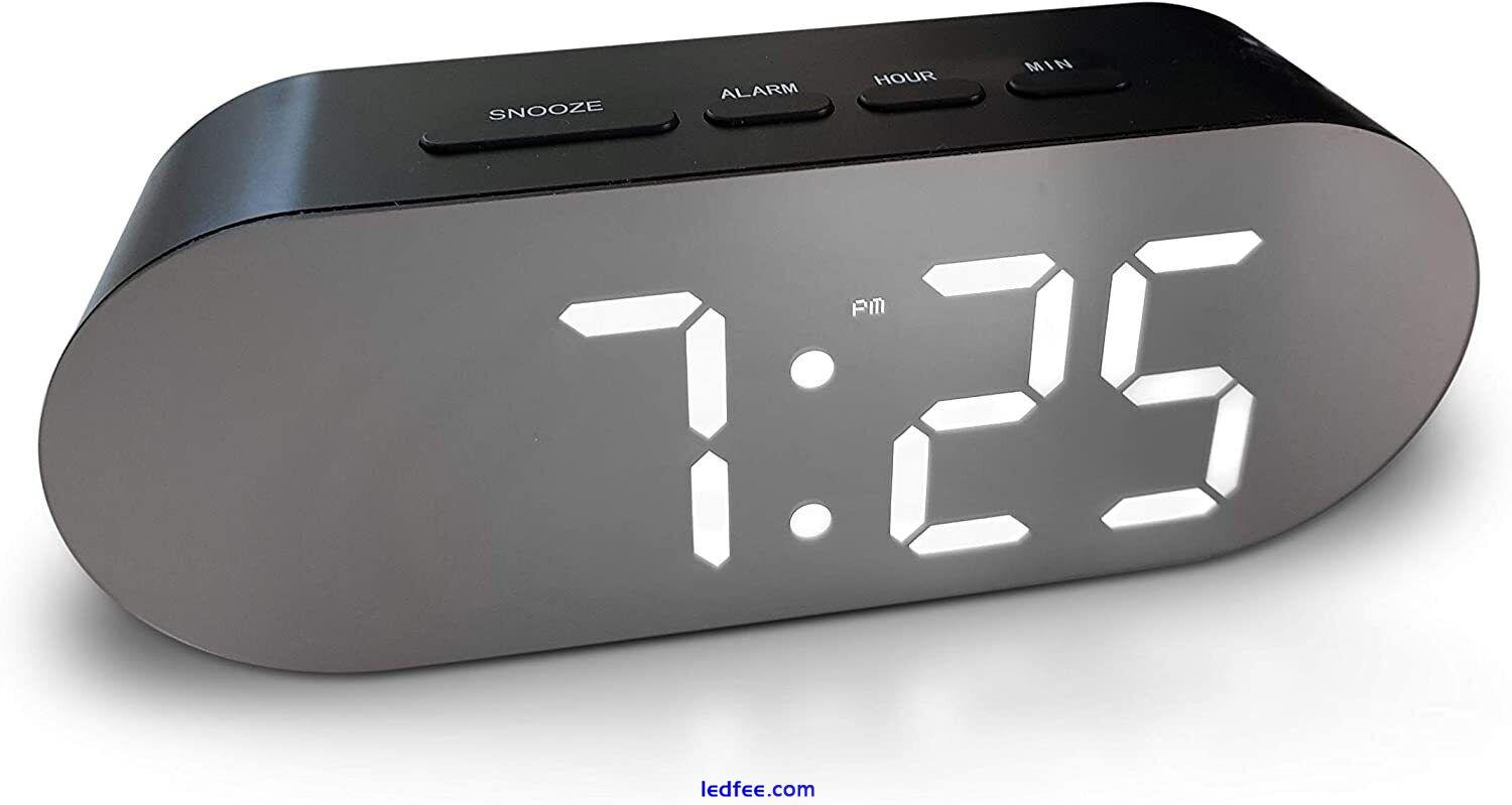 Digital Alarm Clock - Mains Powered, Big Digit Mirror Display, No Frills Simple  0 