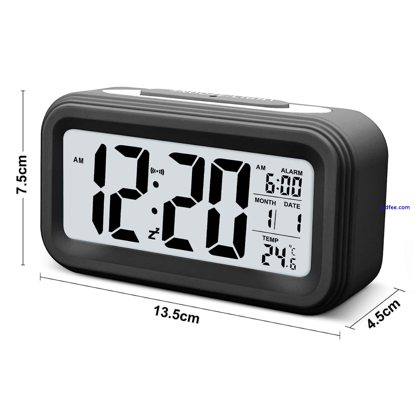 Alarm Clock Digital Alarm Clock LED Time Temperature Loud Calendar Black 0 