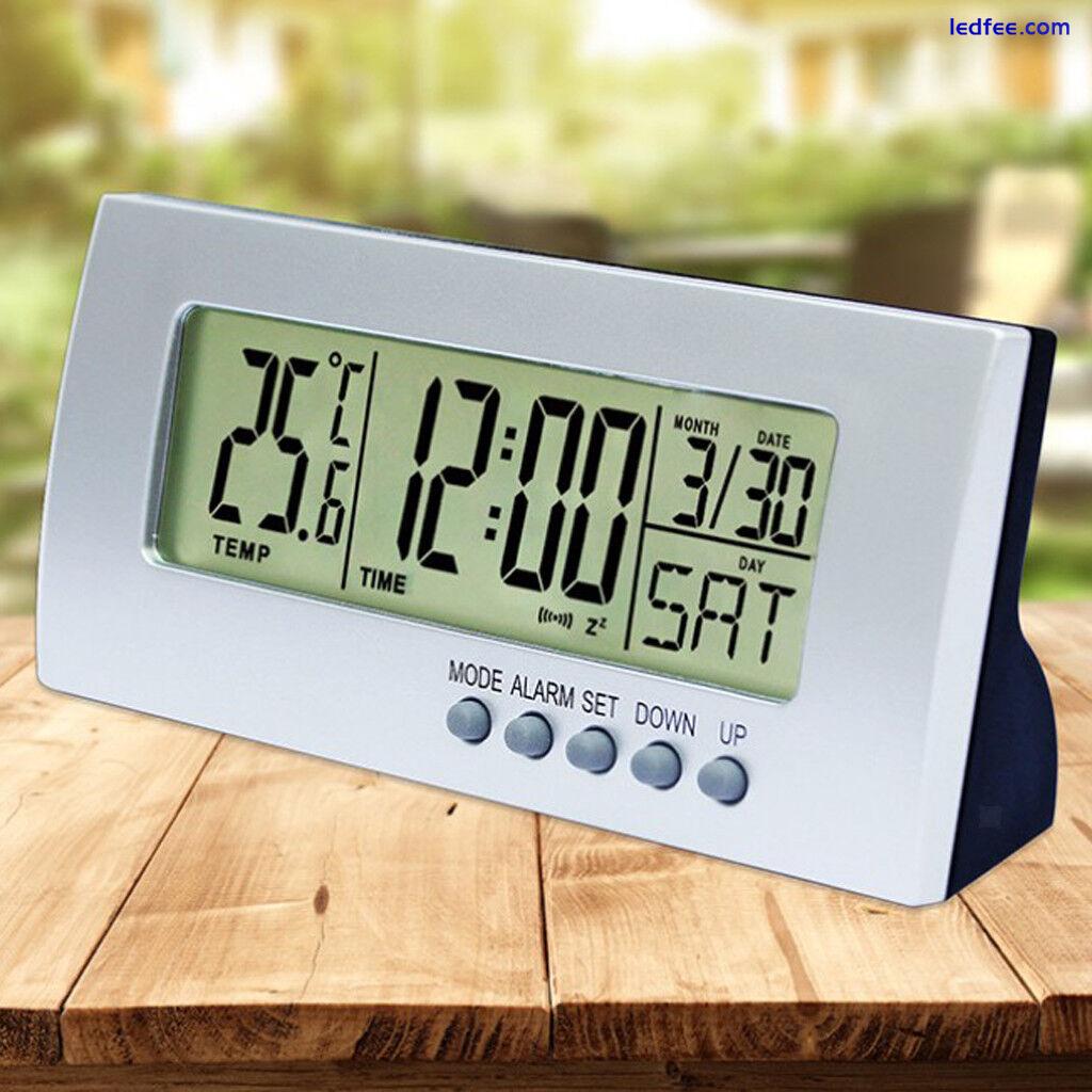 Digital LED Alarm Clock Indoor Temperature Monitor Meter, Battery Operated 0 