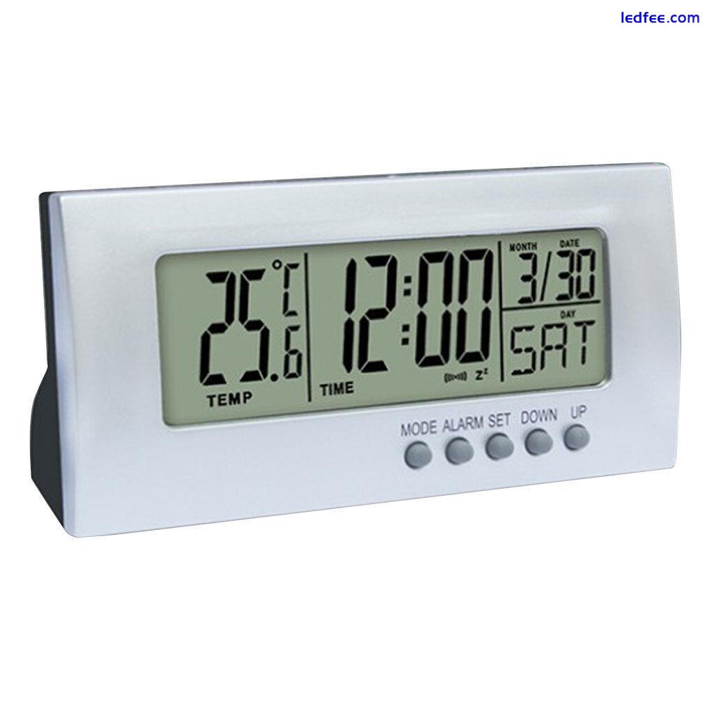 Digital LED Alarm Clock Indoor Temperature Monitor Meter, Battery Operated 5 