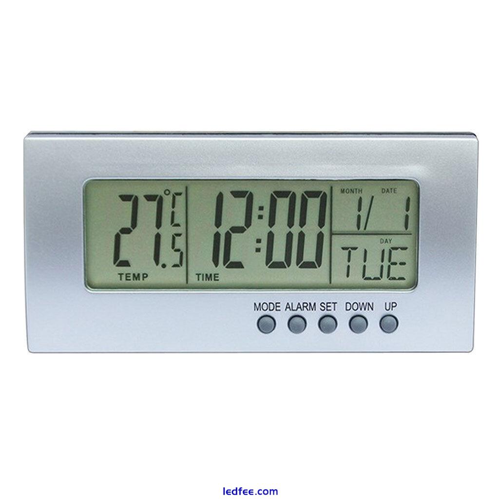 Digital LED Alarm Clock Indoor Temperature Monitor Meter, Battery Operated 2 