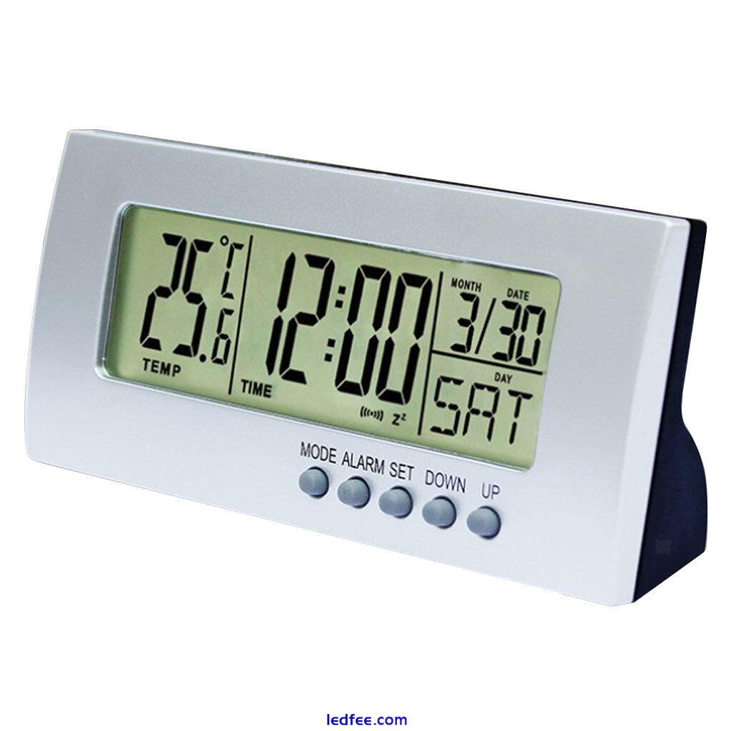Digital LED Alarm Clock Indoor Temperature Monitor Meter, Battery Operated 4 
