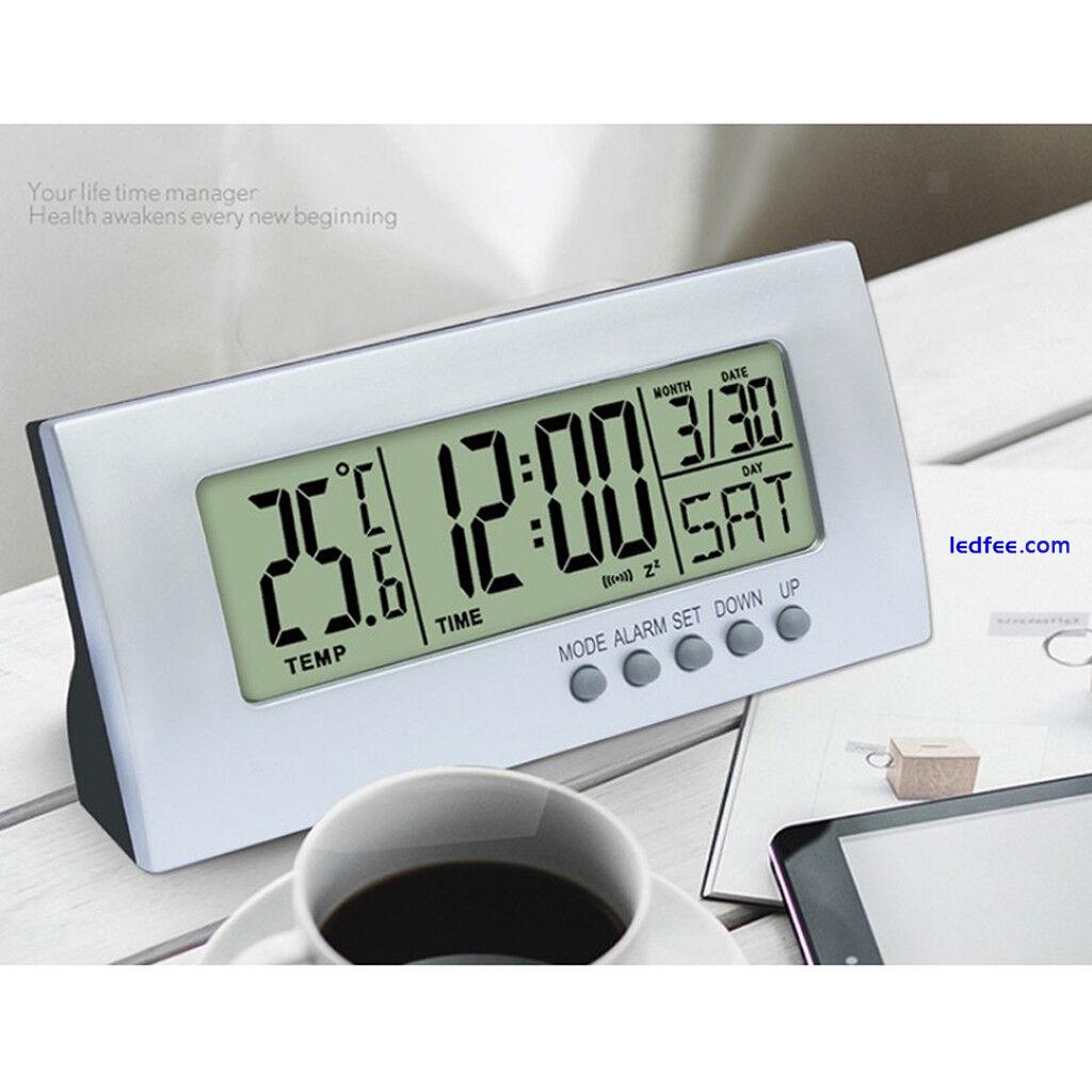 Digital LED Alarm Clock Indoor Temperature Monitor Meter, Battery Operated 3 