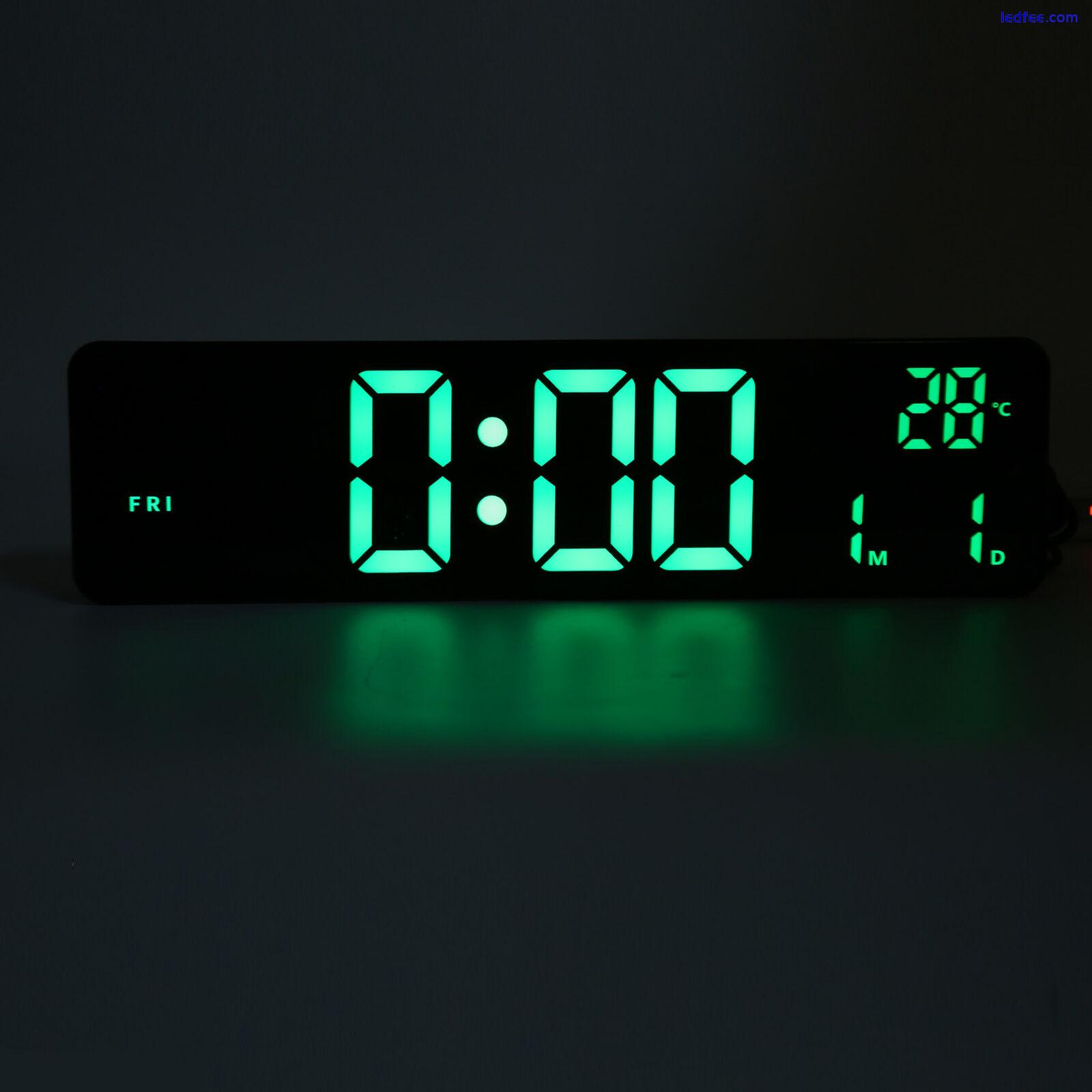 Digital Alarm Clock Bedroom 12/24H LED Clock With Green Backlit And Temperature 3 