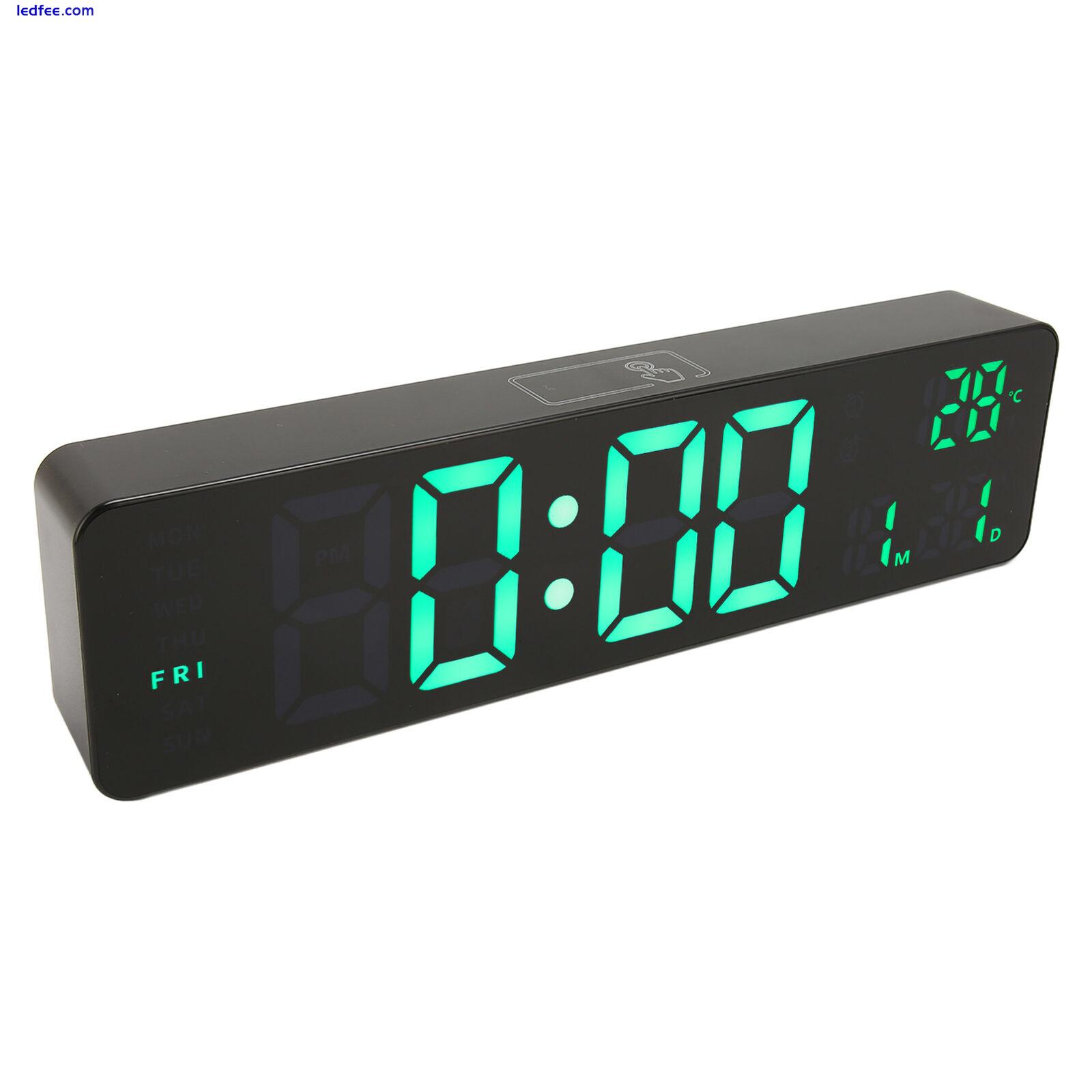 Digital Alarm Clock Bedroom 12/24H LED Clock With Green Backlit And Temperature 4 