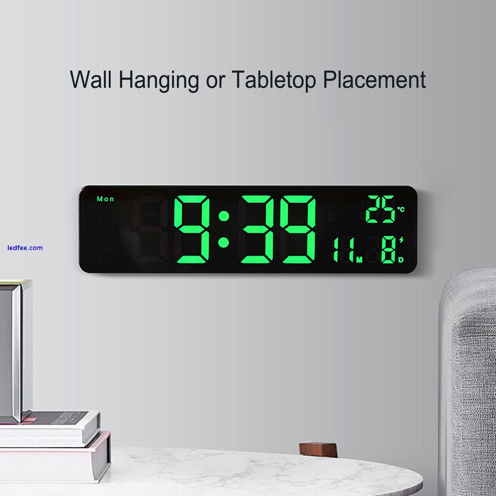 Digital Alarm Clock Bedroom 12/24H LED Clock With Green Backlit And Temperature 0 