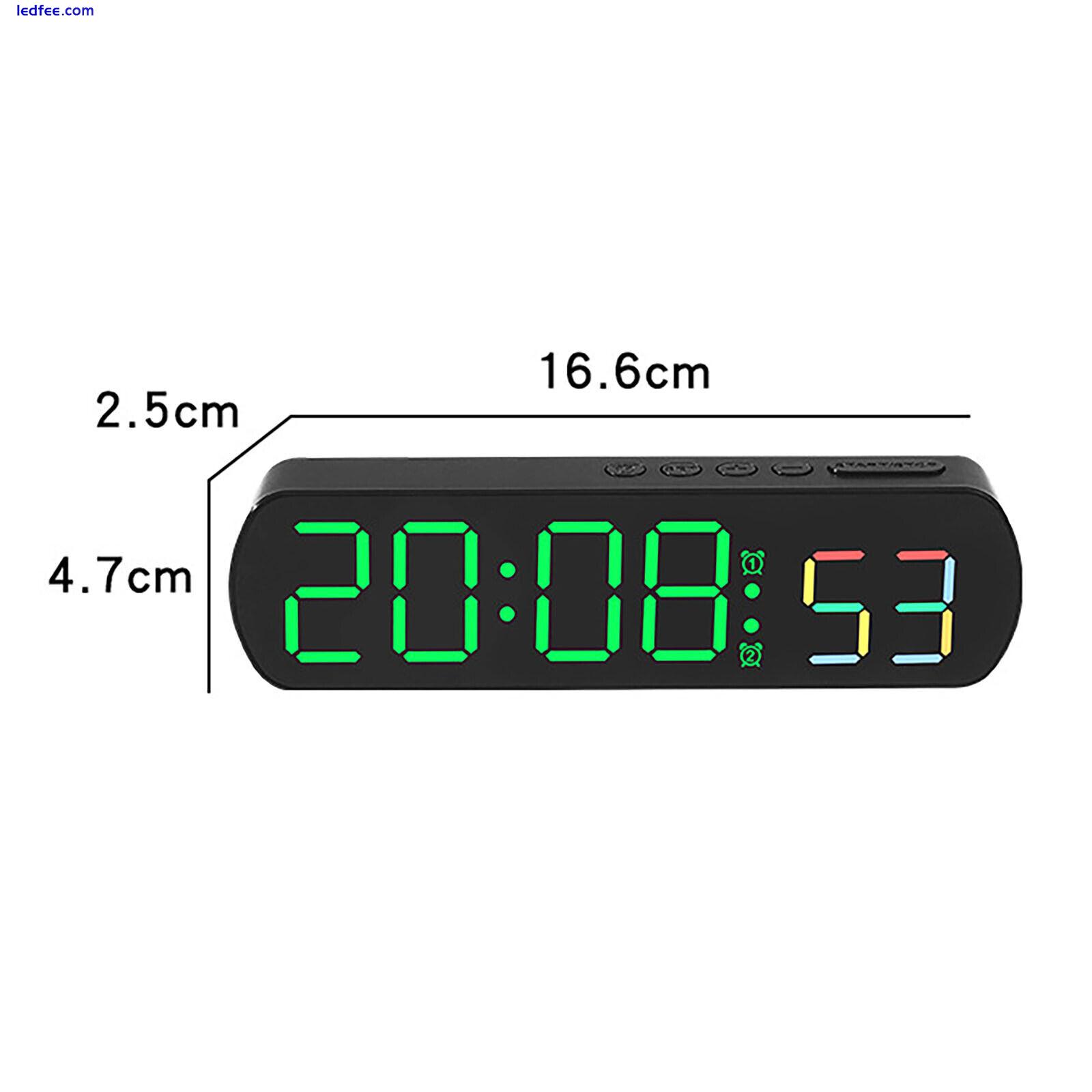 LED Electric Digital Alarm Clock with Temperature Date Display Bedside Clocks 2 