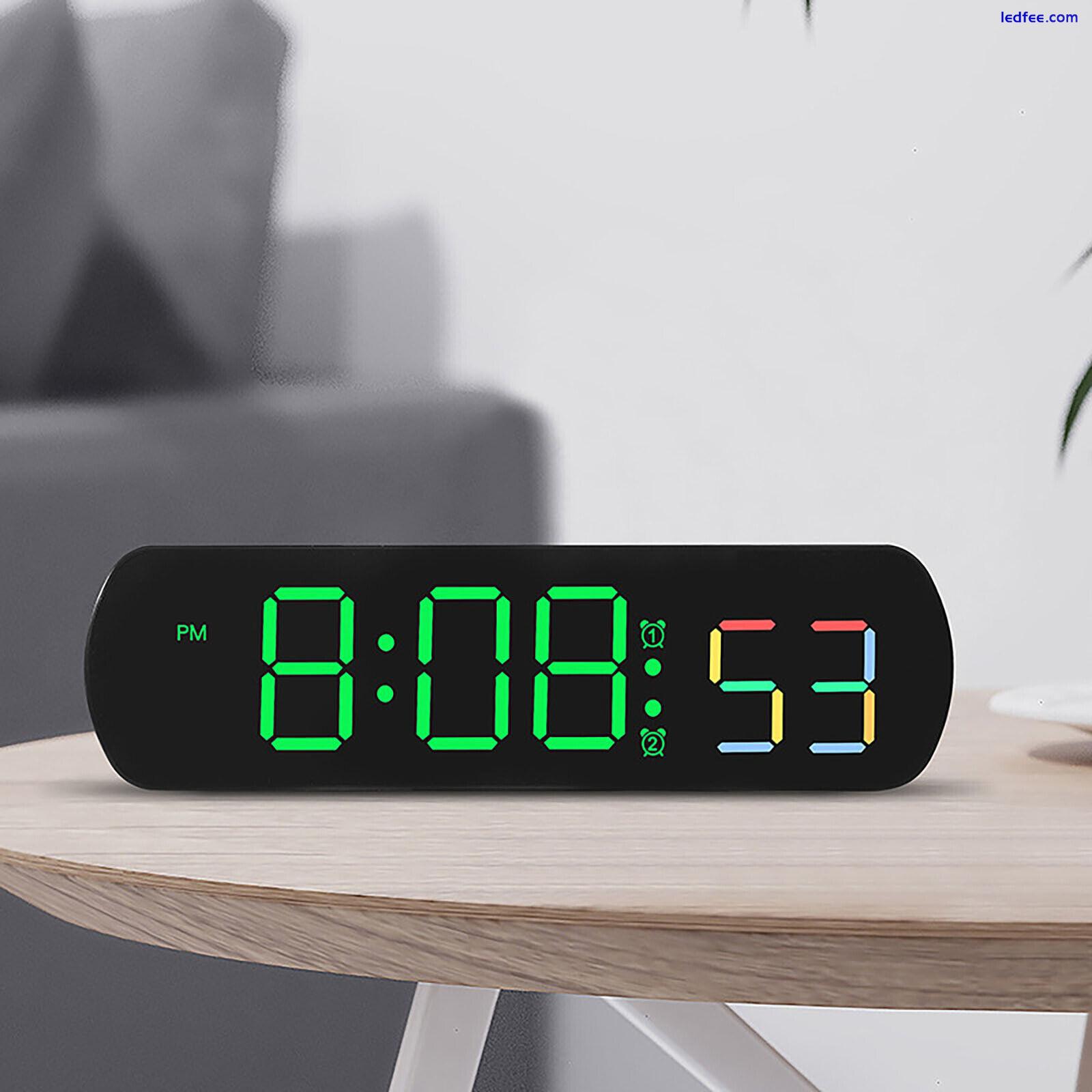 LED Electric Digital Alarm Clock with Temperature Date Display Bedside Clocks 3 
