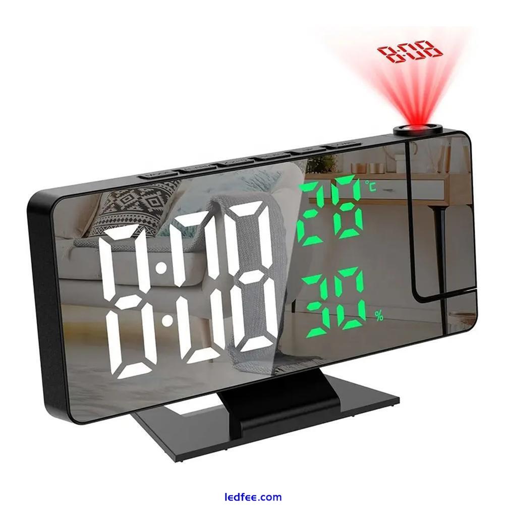 Digital LED Projection Alarm Clock Temperature Date Snooze Ceiling Projector✨ 0 