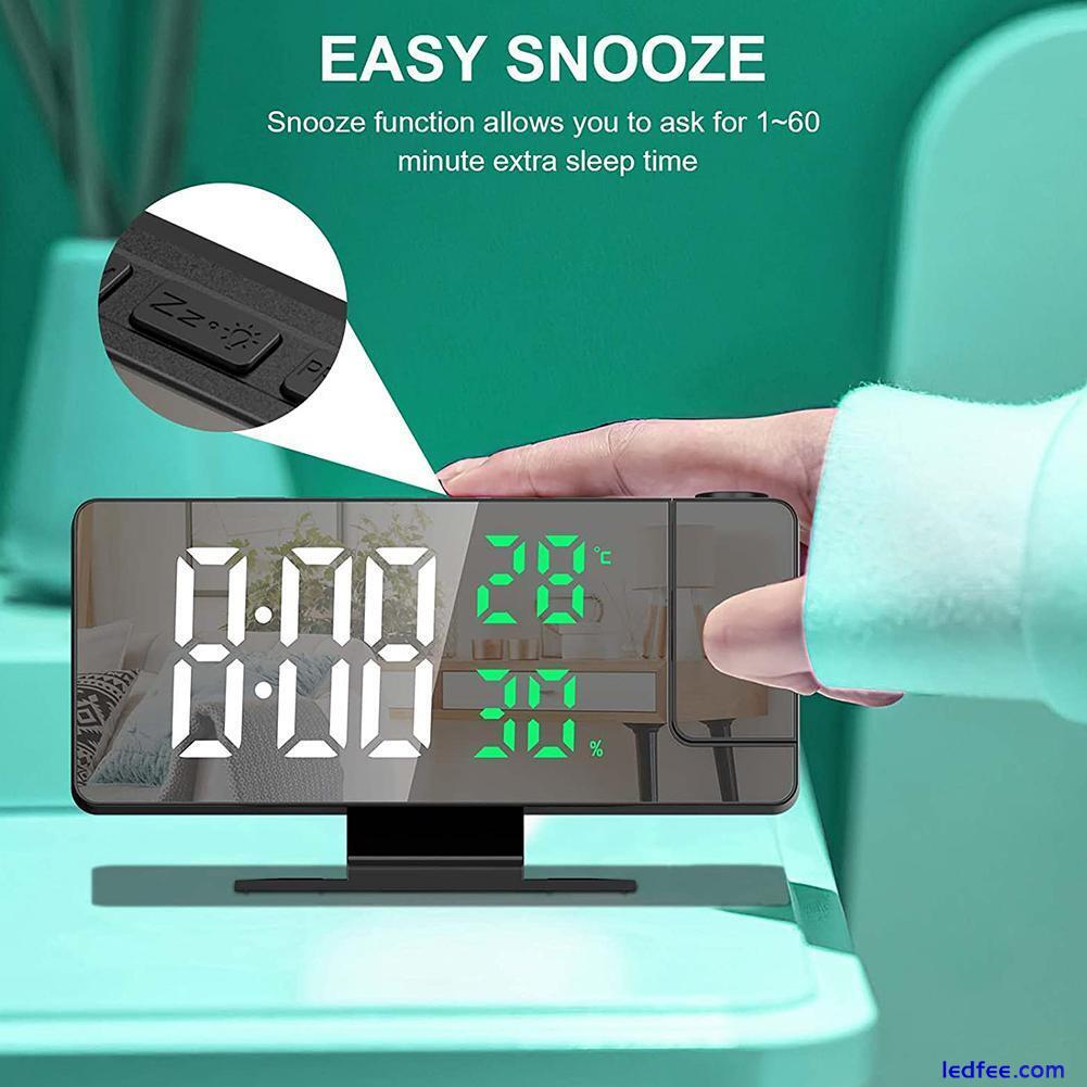 Digital LED Projection Alarm Clock Temperature Date Snooze Ceiling Projector✨ 3 