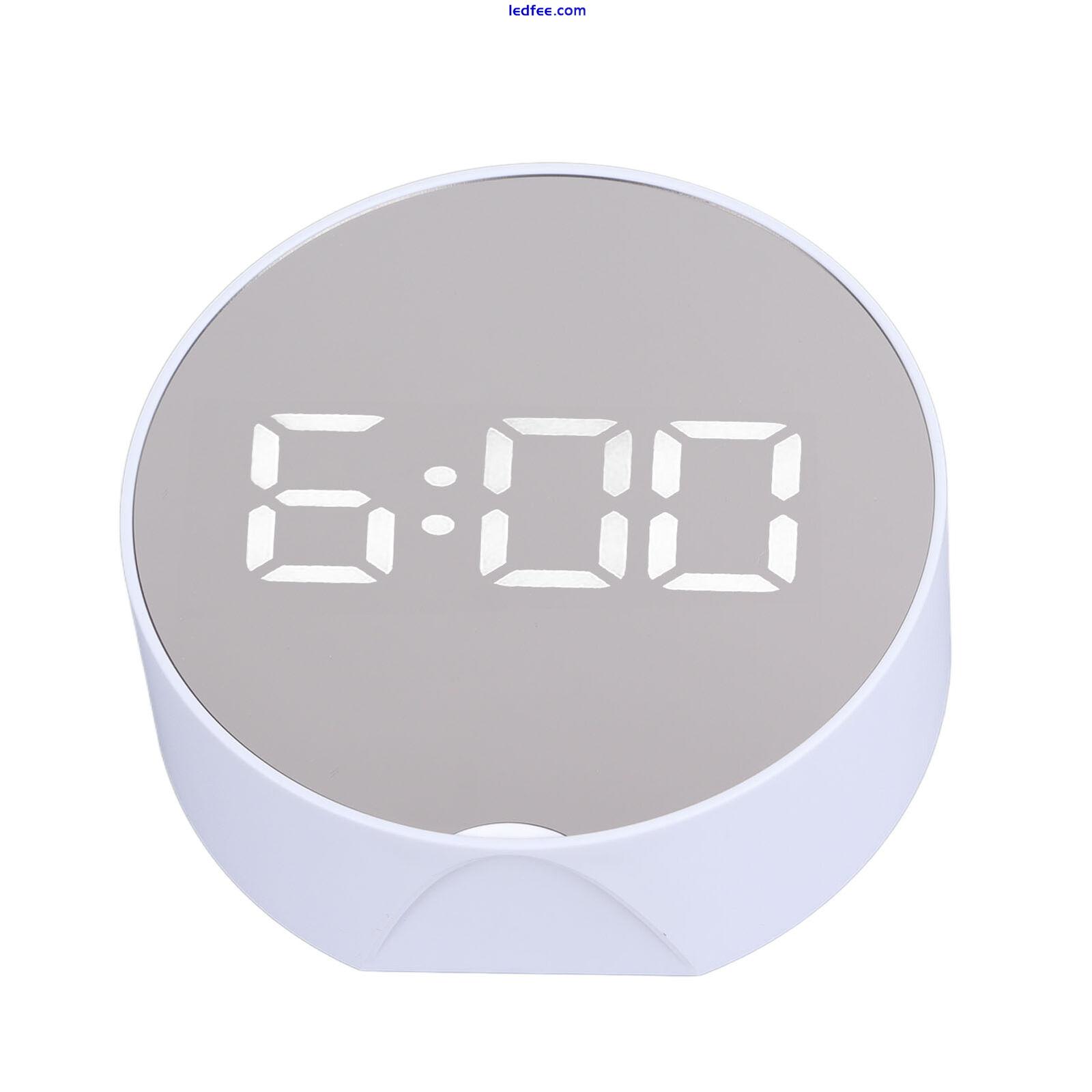 LED Mirror Alarm Easy To Read Portable Mirror Clock For Home 4 
