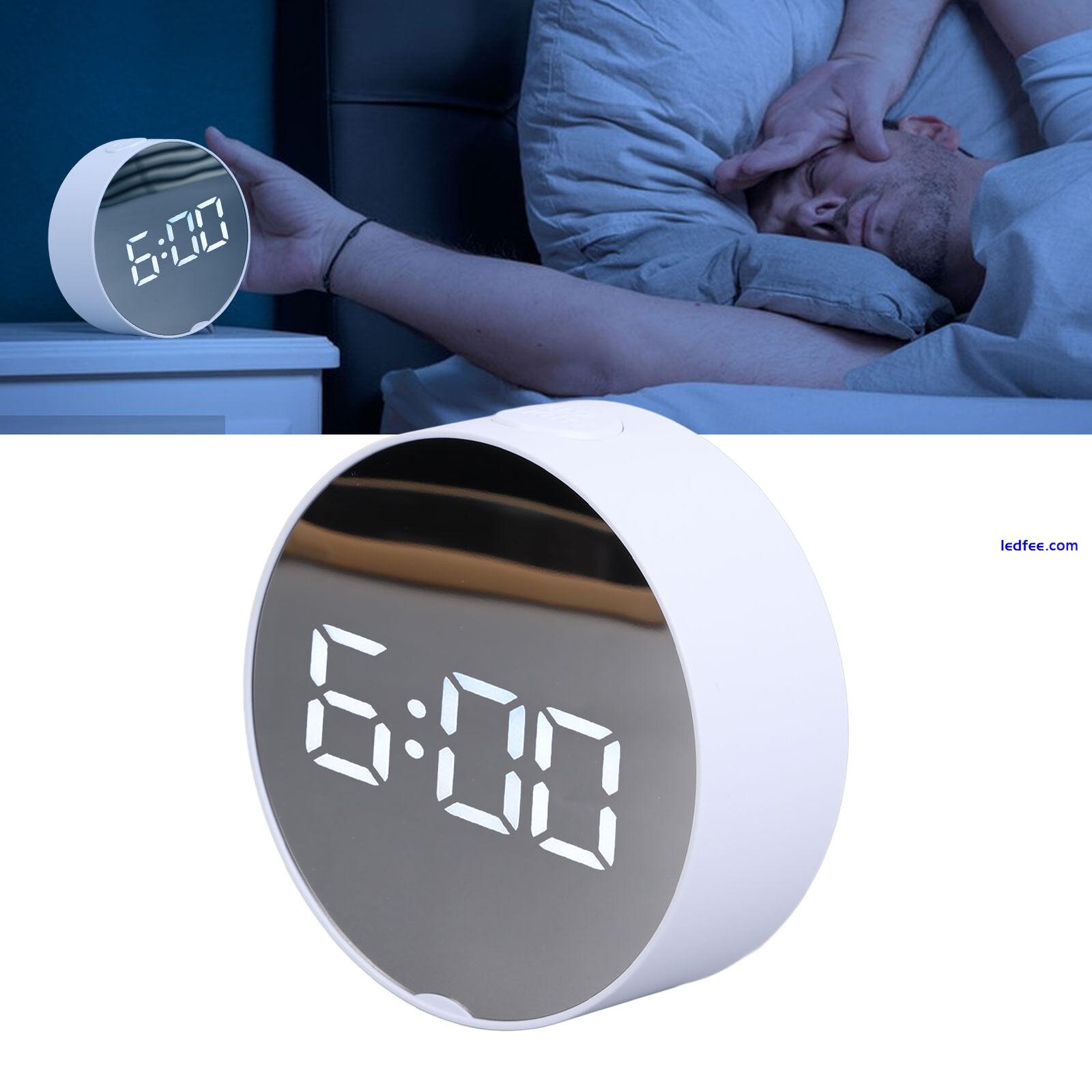 LED Mirror Alarm Easy To Read Portable Mirror Clock For Home 2 