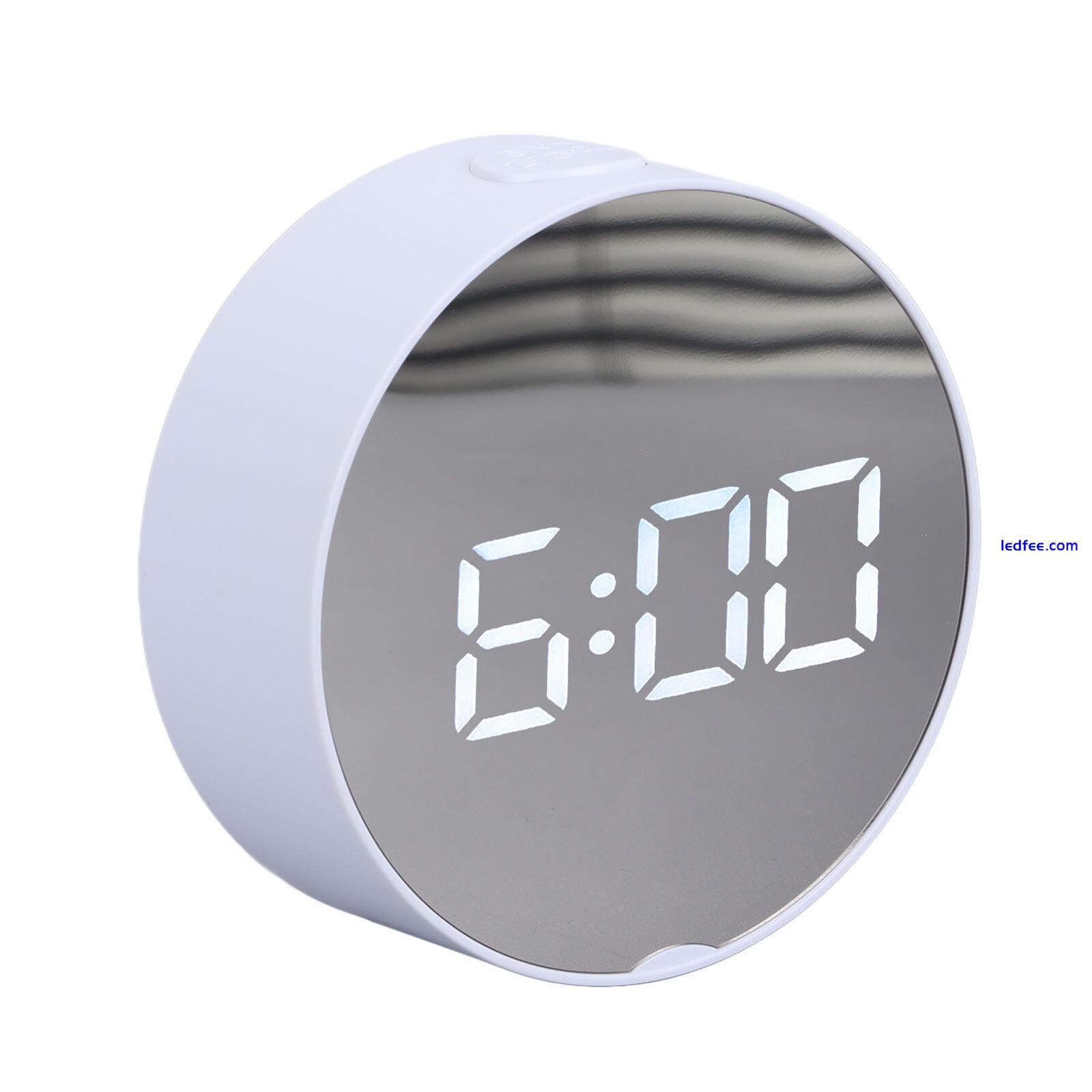LED Mirror Alarm Easy To Read Portable Mirror Clock For Home 0 