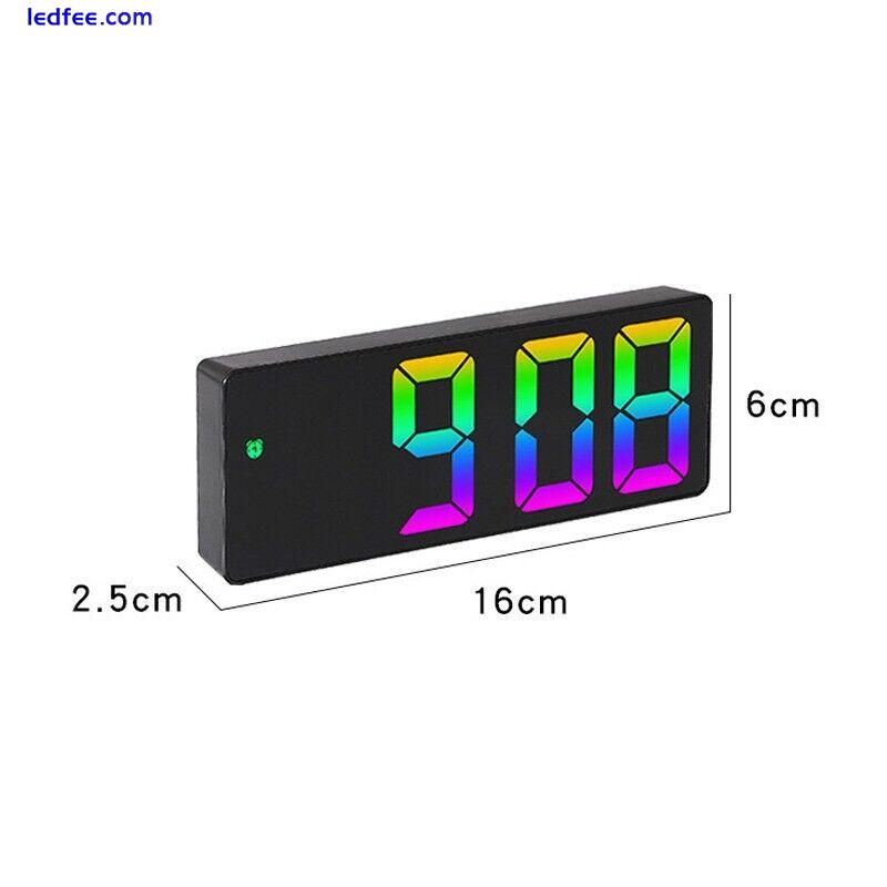 LED Electric Digital Alarm Clock Mains Mirror Temperature Display for Bedroom 2 
