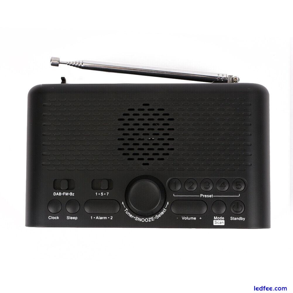 Bedside Alarm Clock Radio LED Digital Clock With Antenna Dual USB DAB FM Radio 3 