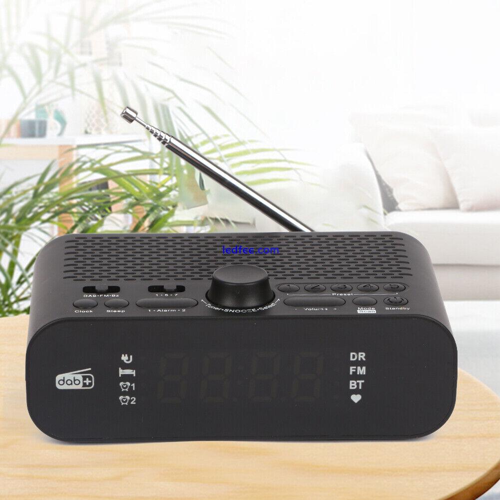 Bedside Alarm Clock Radio LED Digital Clock With Antenna Dual USB DAB FM Radio 0 