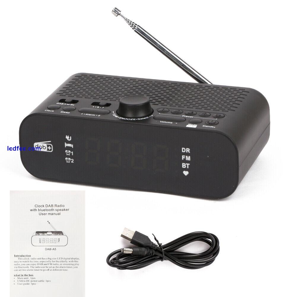 Bedside Alarm Clock Radio LED Digital Clock With Antenna Dual USB DAB FM Radio 1 