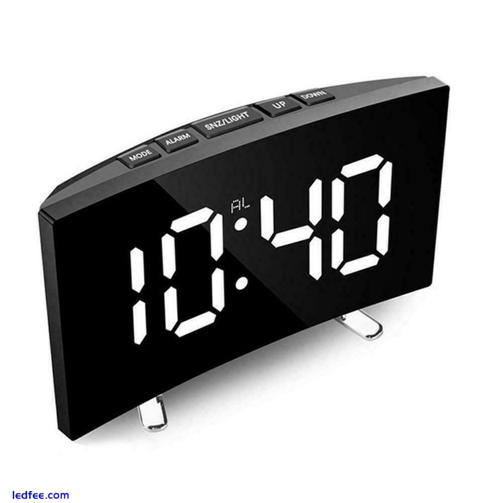 Digital Alarm Clocks Bedside Mains Powered LED Clock with Z Curved 5